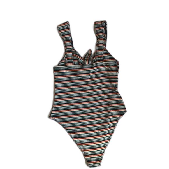 Wild Fable Women's Twisted Front Multicolor Ribbed Knit Tank Bodysuit Sz Medium - Picture 5 of 8